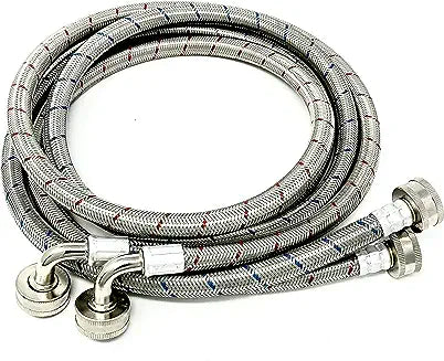 2-Pack Commercial Grade Premium Stainless Steel Washer Hoses 1/2" ID - 8 FT