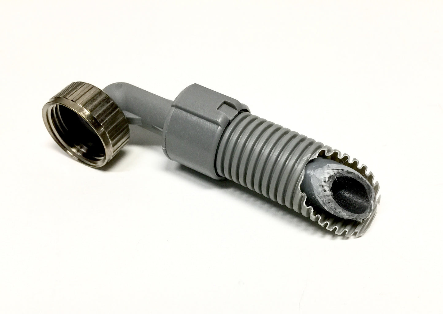 2-pack Flood Safe Washing Machine Hoses - 6 FT Heavy Duty PVC Hose Sealed With Rigid Corrugated Outer Wall in Gray and Built-in Auto Shut-off Valve Come with Universal 90 degree elbow Connection