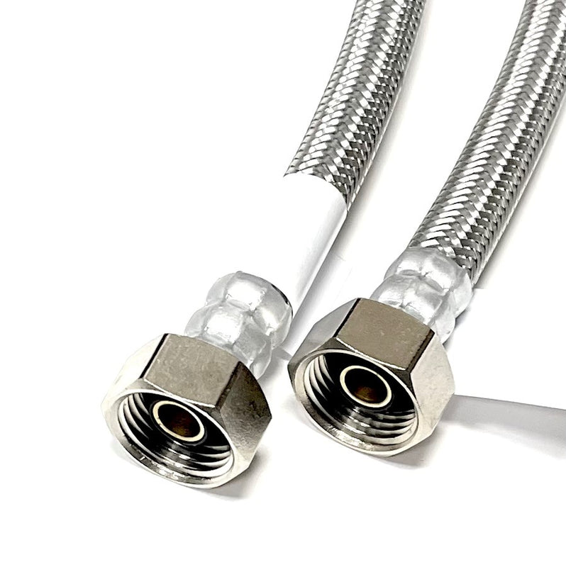 48 Inch Faucet Water Supply Connector Line Braided Stainless Steel, Faucet Supply Line - 1/2" Female Iron Pipe (FIP) Thread for both ends