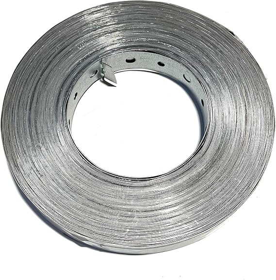 Galvanized Steel Hanger Strap, 26 Gauge 3/4" x 85 ft for Pipes and Duct Support 3/16" and 1/4" Holes