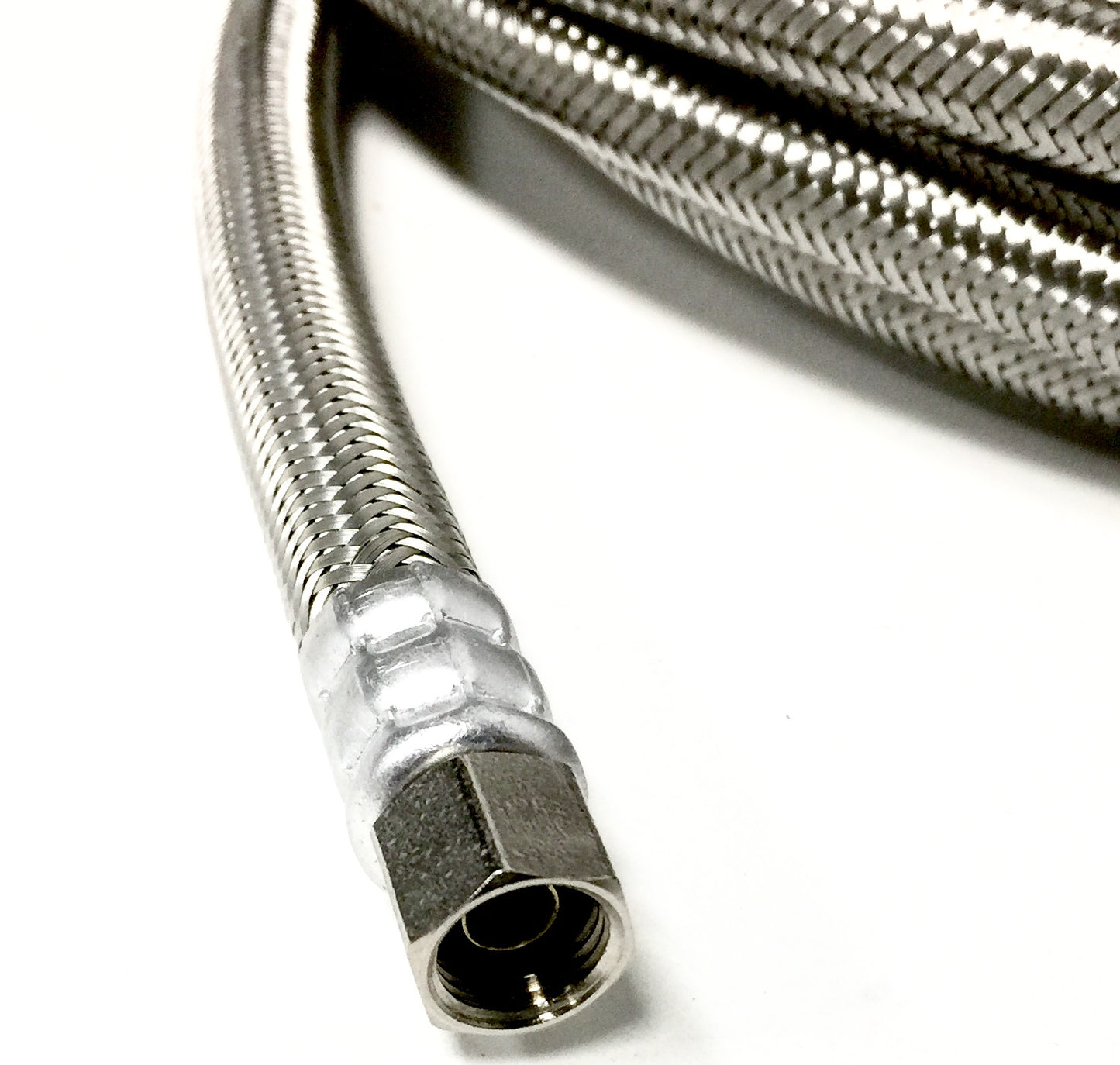 10 FT Stainless Steel Braided Ice Maker Hose with 1/4" Comp by 1/4" Comp Connection
