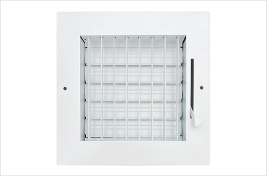 6" x 6" Adjustable Blade Sidewall Ceiling Register Vent Cover Diffuser Heavy Duty Stamped Steel (Listed Size is Duct Opening Inside Measurement)
