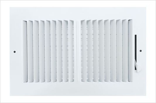 10"x 6" (duct opening size) 2-way Stamped Face Steel Ceiling/sidewall Air Supply Register - Vent Cover - Actual Outside Dimension 11.75" X 7.75"