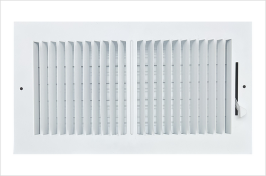 12"x 6" (Duct Opening Size) 2-Way Stamped Face Steel Ceiling/sidewall Air Supply Register - Vent Cover - Actual Outside Dimension 13.75" X 7.75"