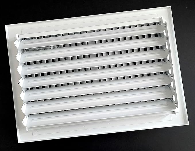 12"x 8" (Duct Opening Size) 2-Way Stamped Face Steel Ceiling/sidewall Air Supply Register - Vent Cover - Actual Outside Dimension 13.75" X 9.75"