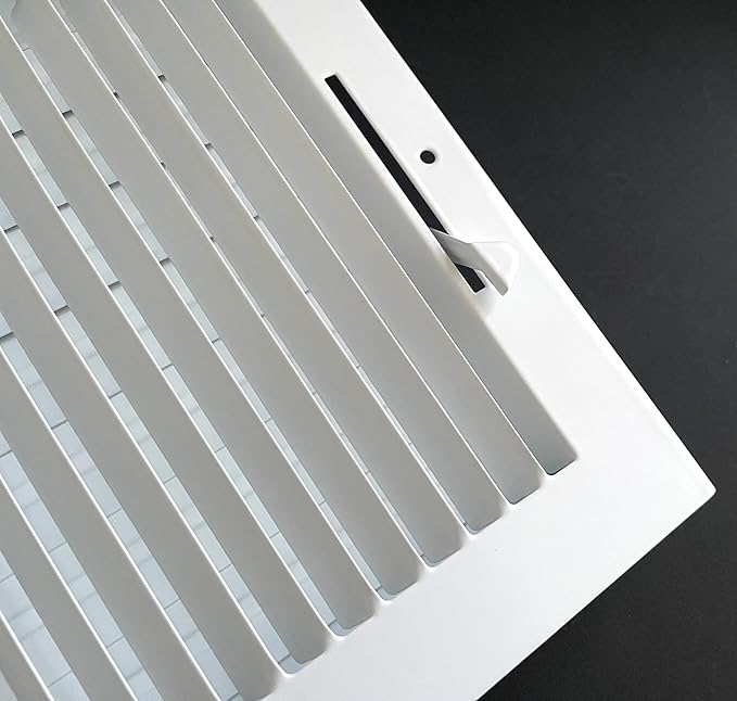 12"x 8" (Duct Opening Size) 2-Way Stamped Face Steel Ceiling/sidewall Air Supply Register - Vent Cover - Actual Outside Dimension 13.75" X 9.75"