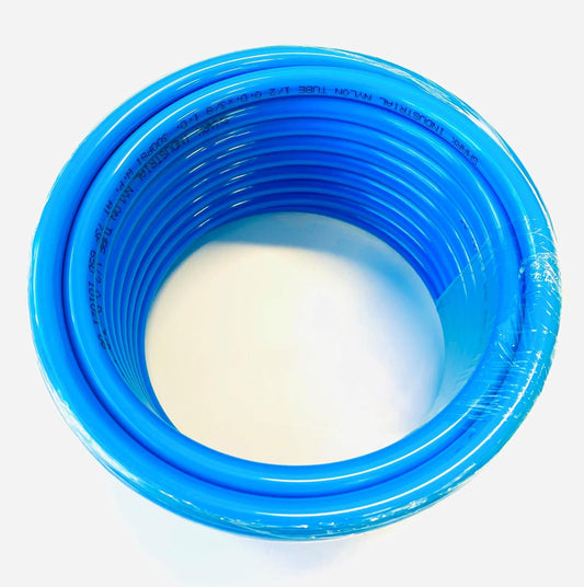 1/2” OD Nylon Tubing x 10M (32.8ft). Air line or fuel line replacement. 0 – 300 PSI (Blue)