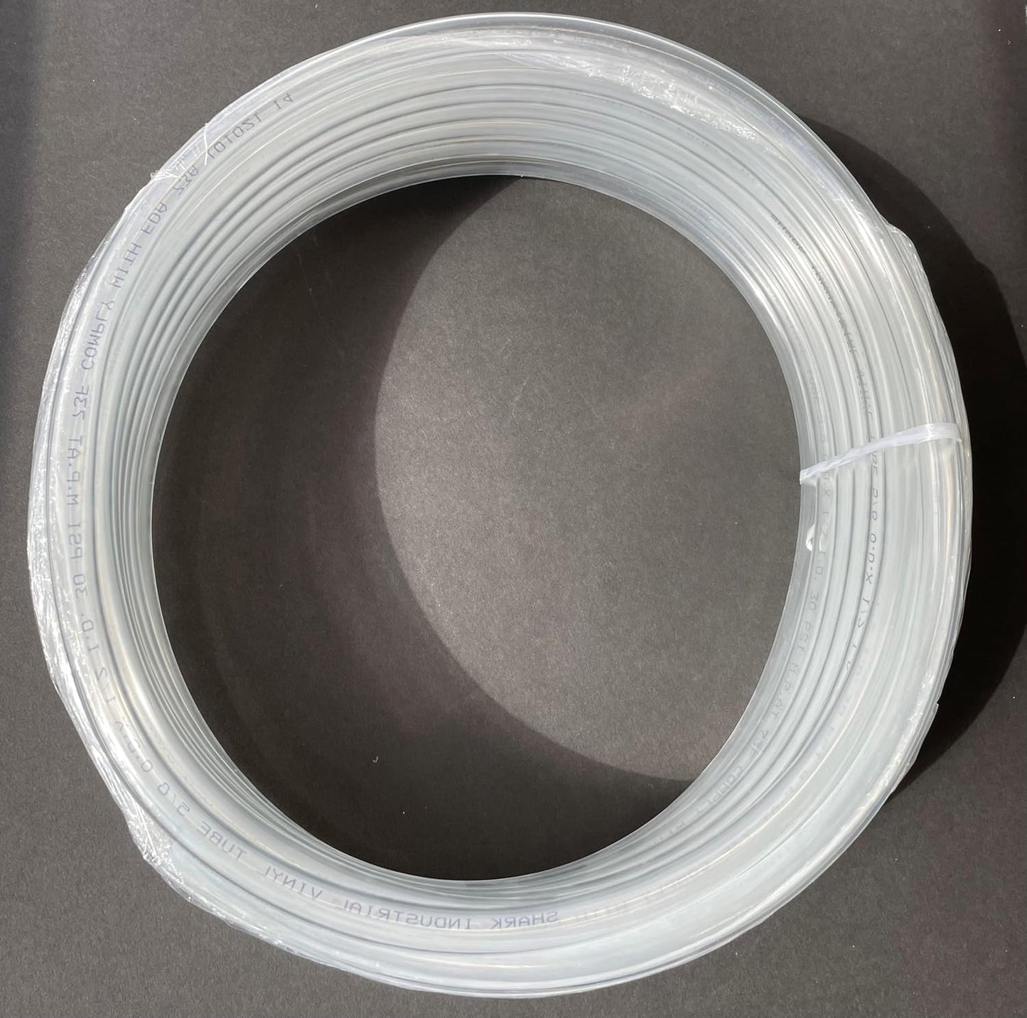 1/2” ID x 5/8” OD x 50 ft Clear PVC tubing. Aquarium, water line, or beverage dispenser replacement.