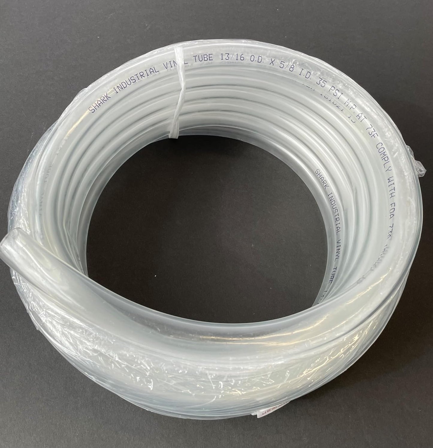 11/16” ID x 13/16” OD x 25 Ft. Clear PVC tubing. Aquarium, water line, or beverage dispenser replacement.
