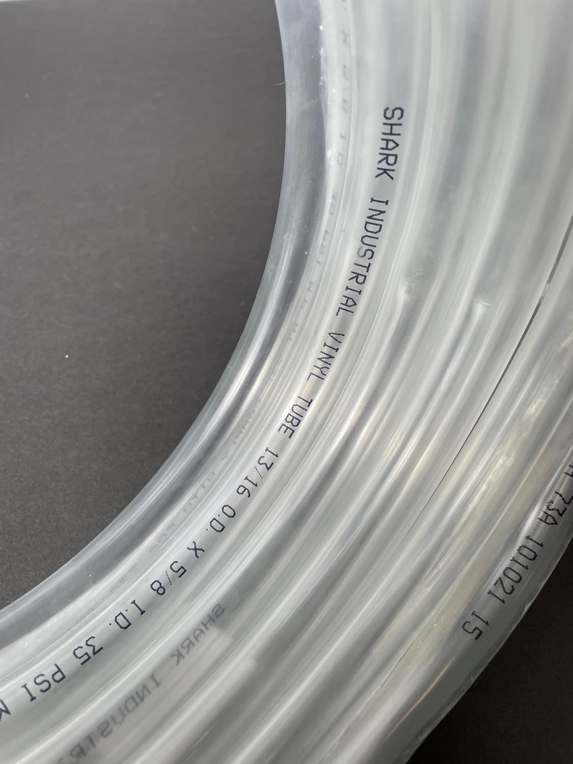 11/16” ID x 13/16” OD x 25 Ft. Clear PVC tubing. Aquarium, water line, or beverage dispenser replacement.