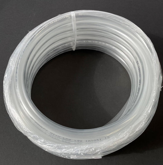 11/16” ID x 13/16” OD x 25 Ft. Clear PVC tubing. Aquarium, water line, or beverage dispenser replacement.