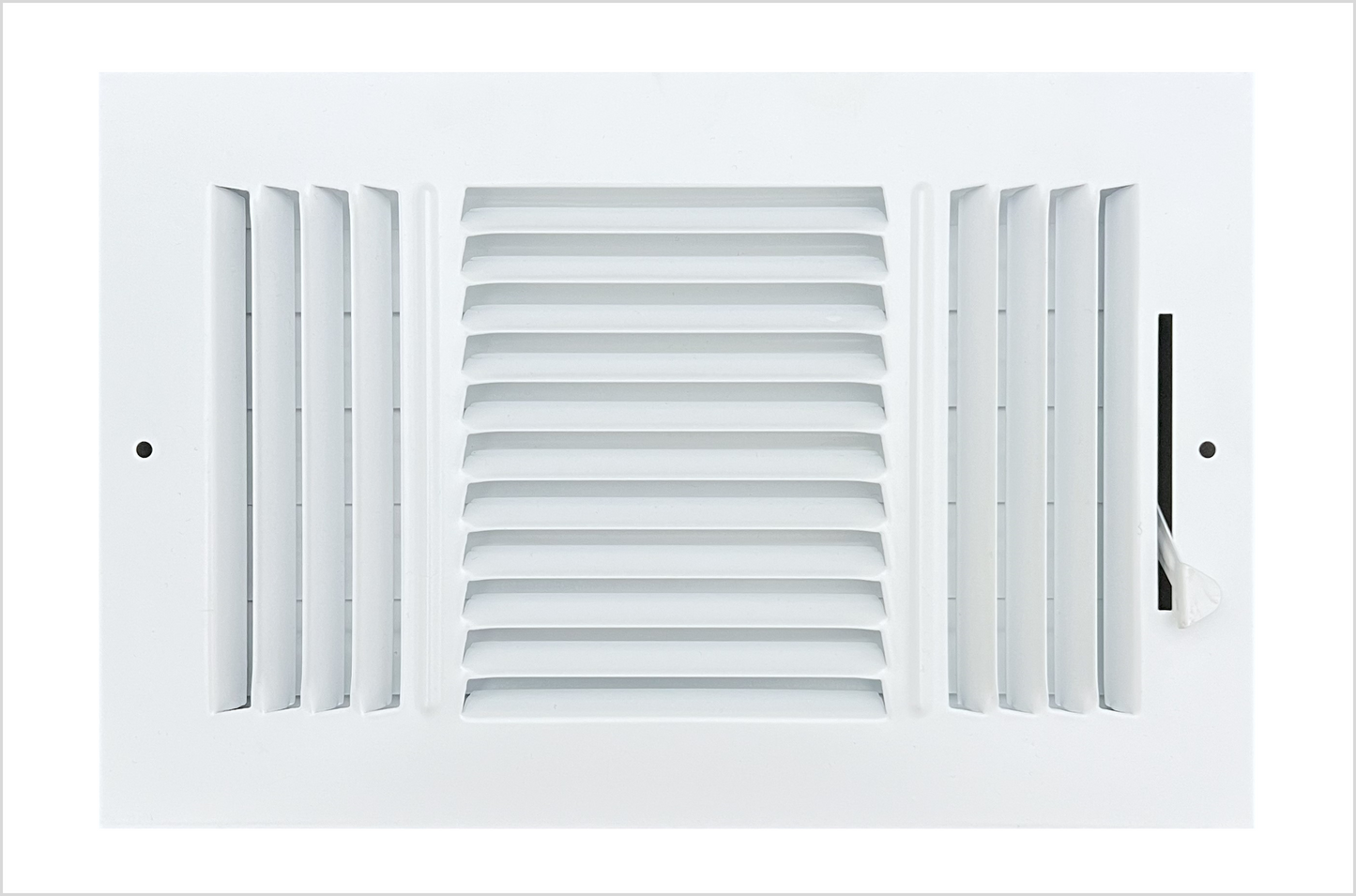 10"x 6" (Duct Opening Size) 3-Way Stamped Face Steel Ceiling/sidewall Air Supply Register - Vent Cover - Actual Outside Dimension 11.75" X 7.75"