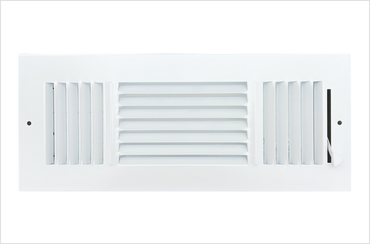 12"x 4" (Duct Opening Size) 3-Way Stamped Face Steel Ceiling/sidewall Air Supply Register - Vent Cover - Actual Outside Dimension 13.75" X 5.75"