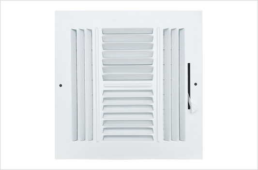 10"x 10" (Duct Opening Size) 4-Way Stamped Face Steel Ceiling/sidewall Air Supply Register - Vent Cover - Actual Outside Dimension 11.75" X 11.75"