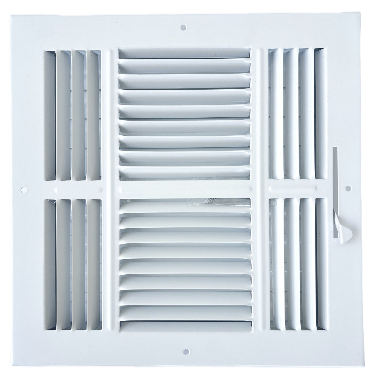 10"x 10" (Duct Opening Size) 4-Way Stamped Face Steel Ceiling/sidewall Air Supply Register - Vent Cover - Actual Outside Dimension 11.75" X 11.75"