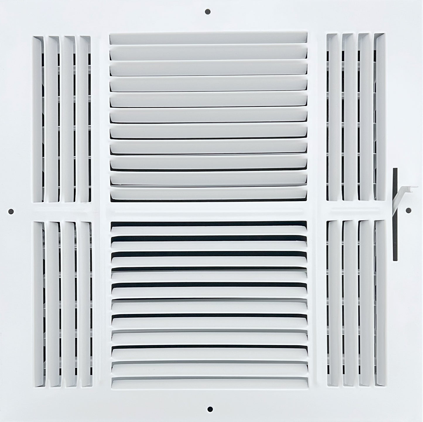 12"x 12" (Duct Opening Size) 4-Way Stamped Face Steel Ceiling/sidewall Air Supply Register - Vent Cover - Actual Outside Dimension 13.75" X 13.75"