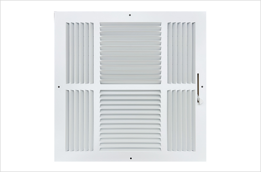 14"x 14" (Duct Opening Size) 4-Way Stamped Face Steel Ceiling/sidewall Air Supply Register - Vent Cover - Actual Outside Dimension 15.75" X 15.75"