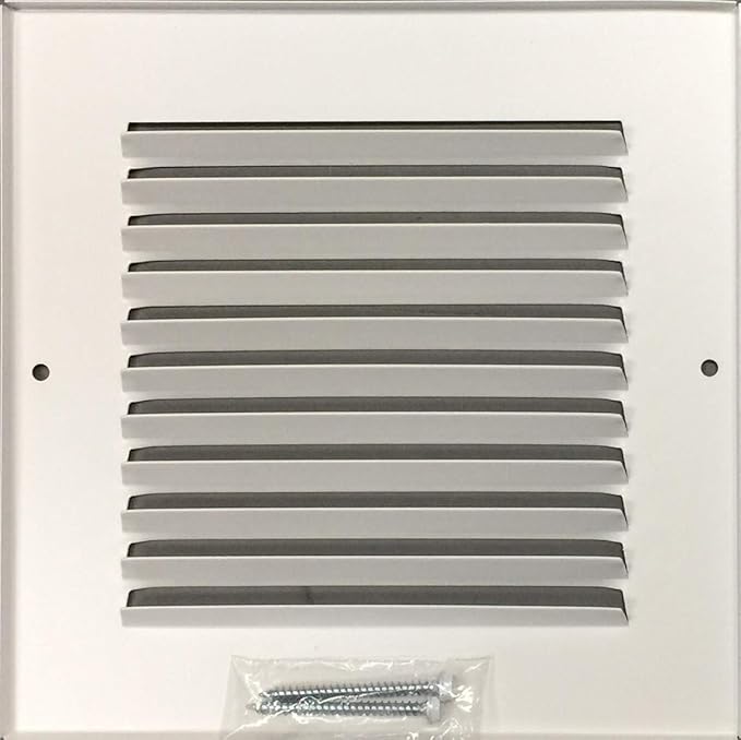 6"x6" Stamped Face Steel Return Grille Vent Cover White Poweder Coating Without Frame Outside Dimension 7.75"x7.75"