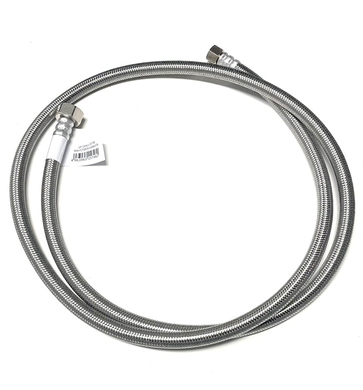 60 Inch Faucet Water Supply Connector Line Braided Stainless Steel, Faucet Supply Line - 3/8 Female Compression Thread x 1/2 Female Iron Pipe Thread