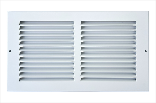 12"x6" Stamped Face Steel Return Grille Vent Cover White Powder Coating Without Frame Outside Dimension 13.75"x7.75"