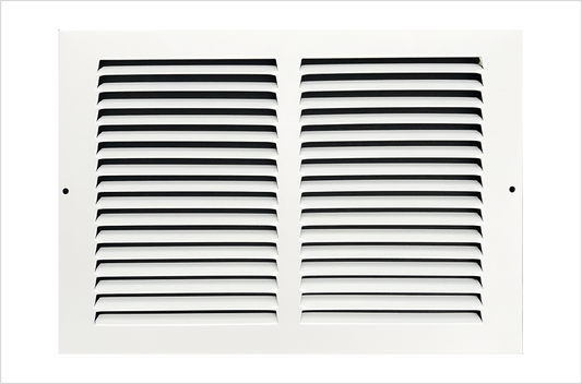 12"x8" Stamped Face Steel Return Grille Vent Cover White Poweder Coating Without Frame Outside Dimension 13.75"x9.75"