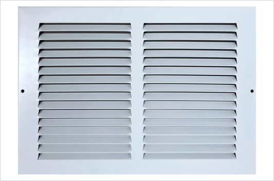 Fits 12x8 Duct Opening Stamped Steel Return Air Grille Vent Cover Grille for Sidewall and Ceiling in White Surface Dimensions: 13.75"W X 9.75"H (12" W x 8" H Duct Opening)