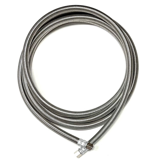 10 FT Stainless Steel Braided Ice Maker Hose with 1/4" Comp by 1/4" Comp Connection