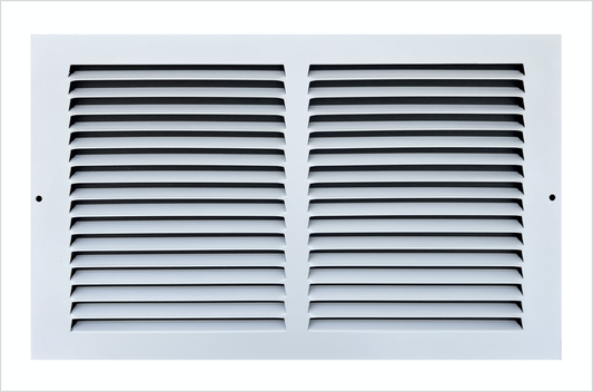 14"x8" Stamped Face Steel Return Grille Vent Cover White Poweder Coating Without Frame Outside Dimension 15.75"x9.75"