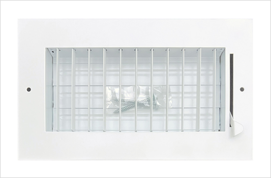 8" x 4" Adjustable Blade Sidewall Ceiling Register Vent Cover Diffuser Heavy Duty Stamped Steel (Listed Size is Duct Opening Inside Measurement)