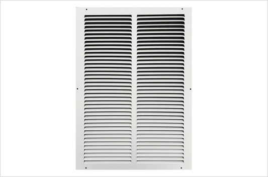 Fits 14x20 Duct Opening Stamped Steel Return Air Grille Vent Cover Grille for Sidewall and Ceiling in White Surface Dimensions: 15.75"W X 21.75"H (14" W x 20" H Duct Opening)