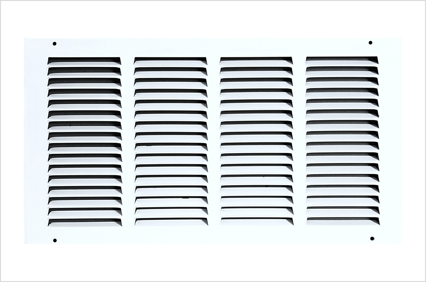 Fits 16x8 Duct Opening Stamped Steel Return Air Grille Vent Cover Grille for Sidewall and Ceiling in White Surface Dimensions: 17.75"W X 9.75"H (16" W x 8" H Duct Opening)
