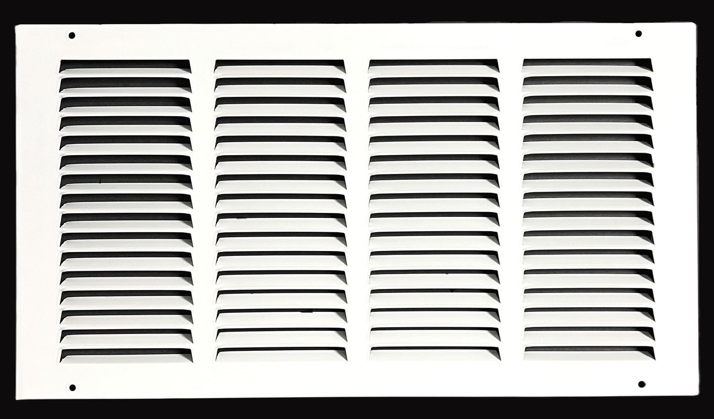 Fits 16x8 Duct Opening Stamped Steel Return Air Grille Vent Cover Grille for Sidewall and Ceiling in White Surface Dimensions: 17.75"W X 9.75"H (16" W x 8" H Duct Opening)