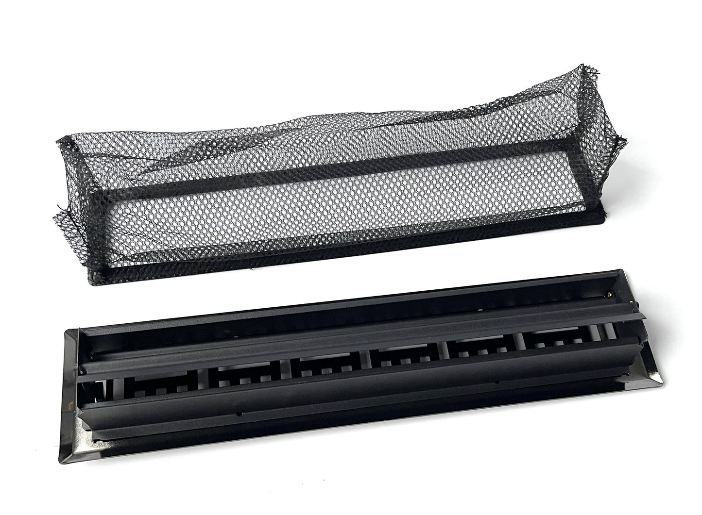 2 inch Wide x14inch Long (Duct Opening Size) Decorative Floor Register Vent with Mesh Cover Trap (Overall Size 3.5 inch Wide x 15.5" Long) Matte Bronze