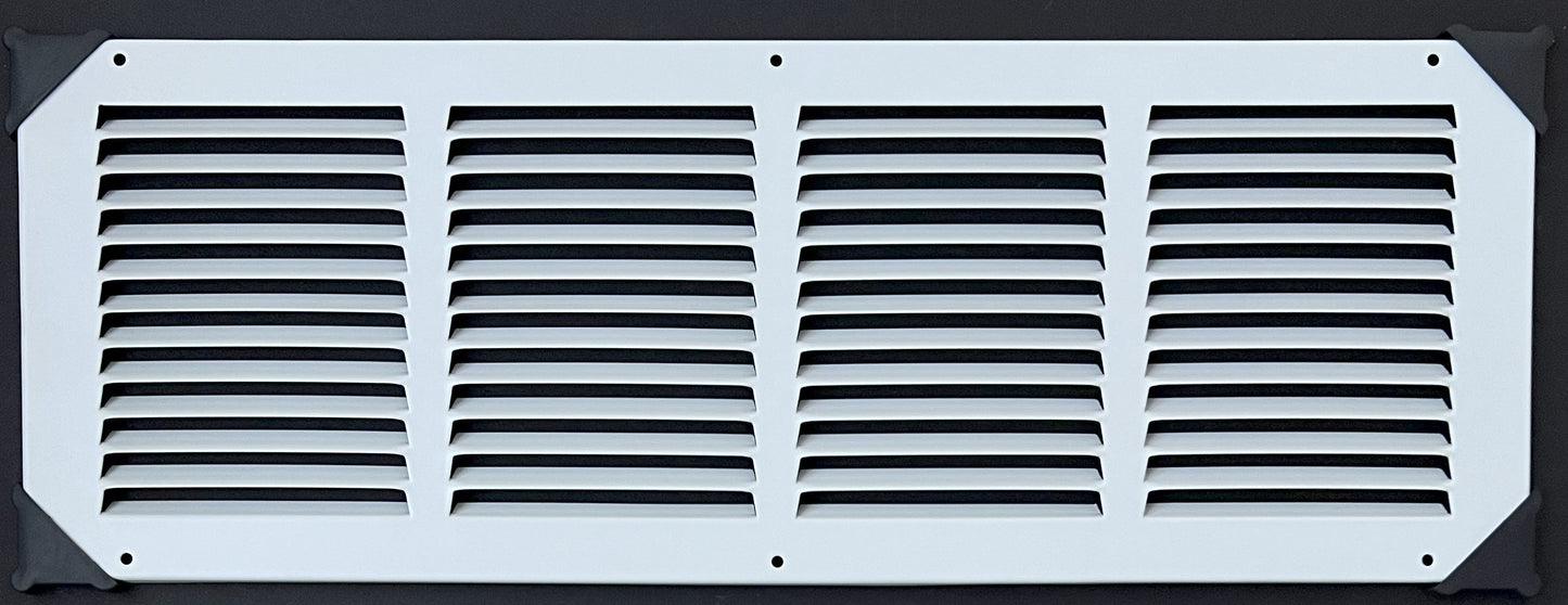 Fits 20x6 Duct Opening Stamped Steel Return Air Grille Vent Cover Grille for Sidewall and Ceiling in White Surface Dimensions: 21.75"W X 7.75"H (20" W x 6" H Duct Opening)