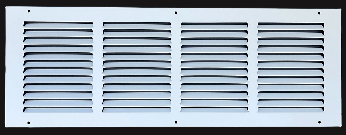 Fits 20x6 Duct Opening Stamped Steel Return Air Grille Vent Cover Grille for Sidewall and Ceiling in White Surface Dimensions: 21.75"W X 7.75"H (20" W x 6" H Duct Opening)