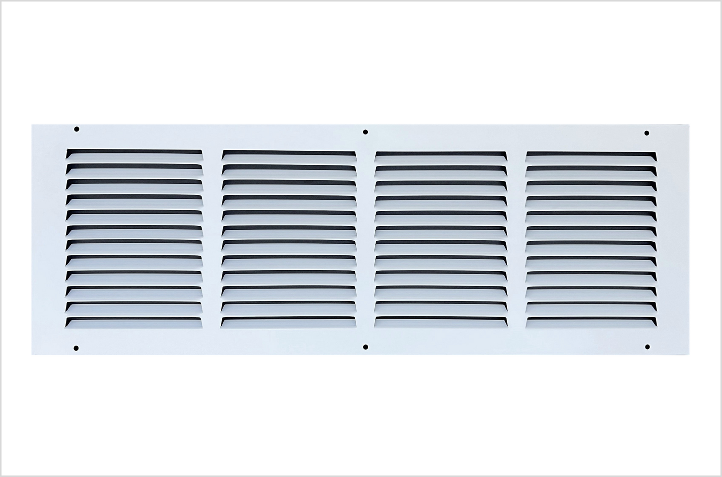 Fits 20x6 Duct Opening Stamped Steel Return Air Grille Vent Cover Grille for Sidewall and Ceiling in White Surface Dimensions: 21.75"W X 7.75"H (20" W x 6" H Duct Opening)