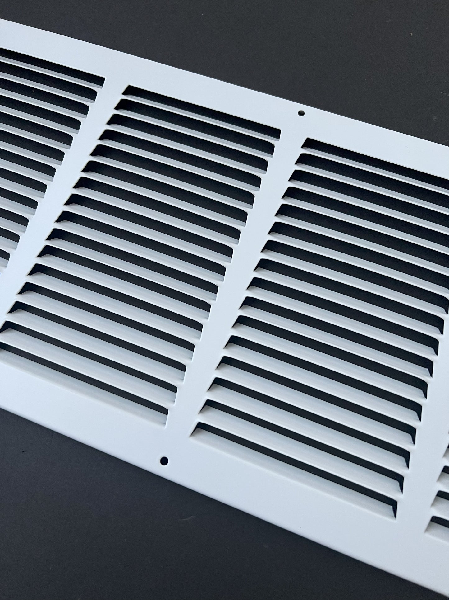 Fits 24x6 Duct Opening Stamped Steel Return Air Grille Vent Cover Grille for Sidewall and Ceiling in White Surface Dimensions: 25.75"W X 7.75"H (24" W x 6" H Duct Opening)