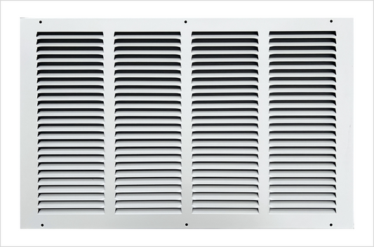 Fits 20x12 Duct Opening Stamped Steel Return Air Grille Vent Cover Grille for Sidewall and Ceiling in White Surface Dimensions: 21.75"W X 13.75"H (20" W x 12" H Duct Opening)