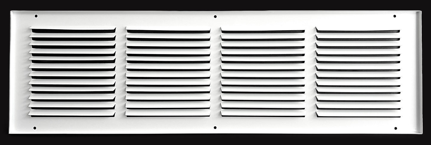 Fits 24x6 Duct Opening Stamped Steel Return Air Grille Vent Cover Grille for Sidewall and Ceiling in White Surface Dimensions: 25.75"W X 7.75"H (24" W x 6" H Duct Opening)