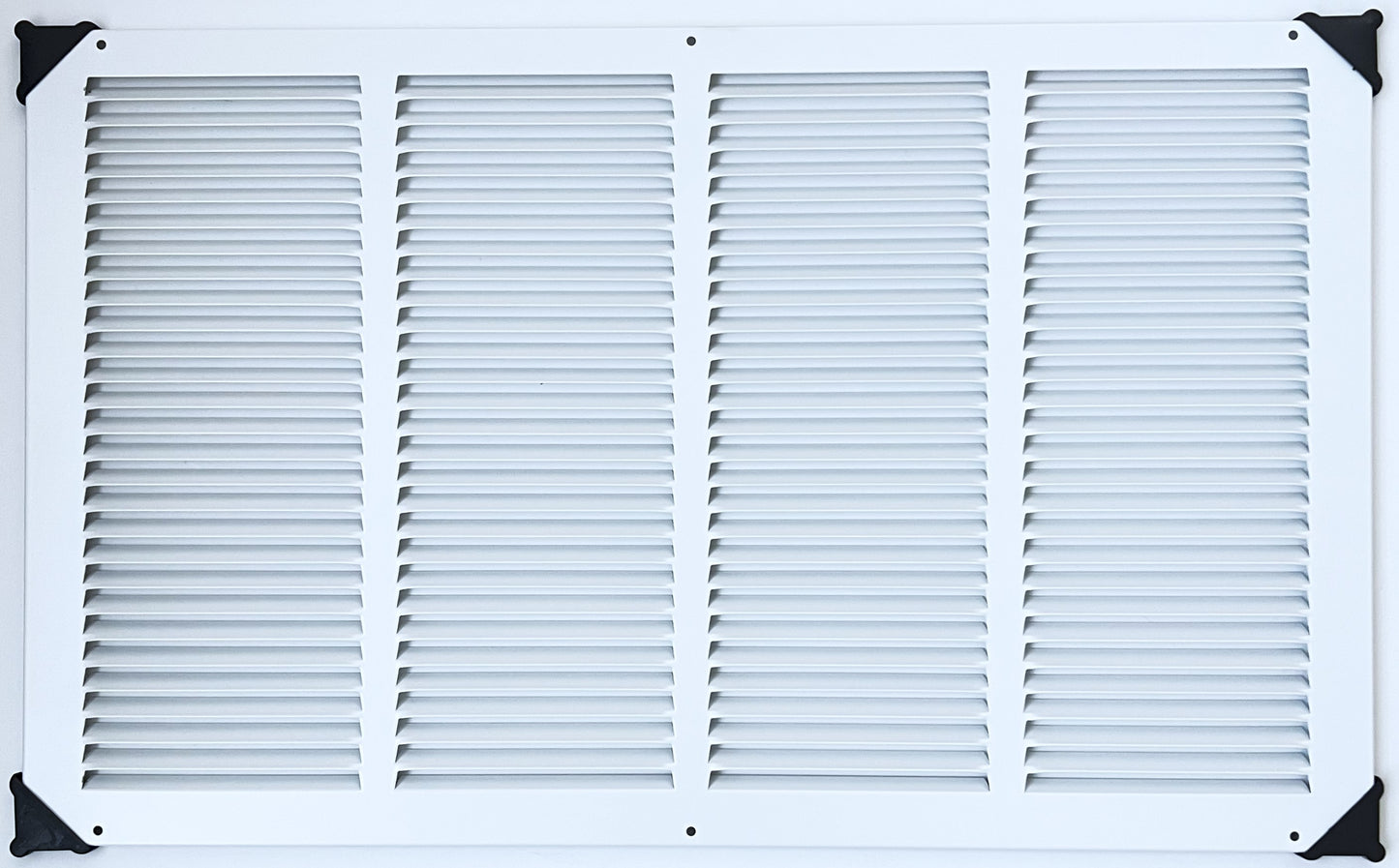 Fits 24x14 Duct Opening Stamped Steel Return Air Grille Vent Cover Grille for Sidewall and Ceiling in White Surface Dimensions: 25.75"W X 15.75"H (24" W x 14" H Duct Opening)