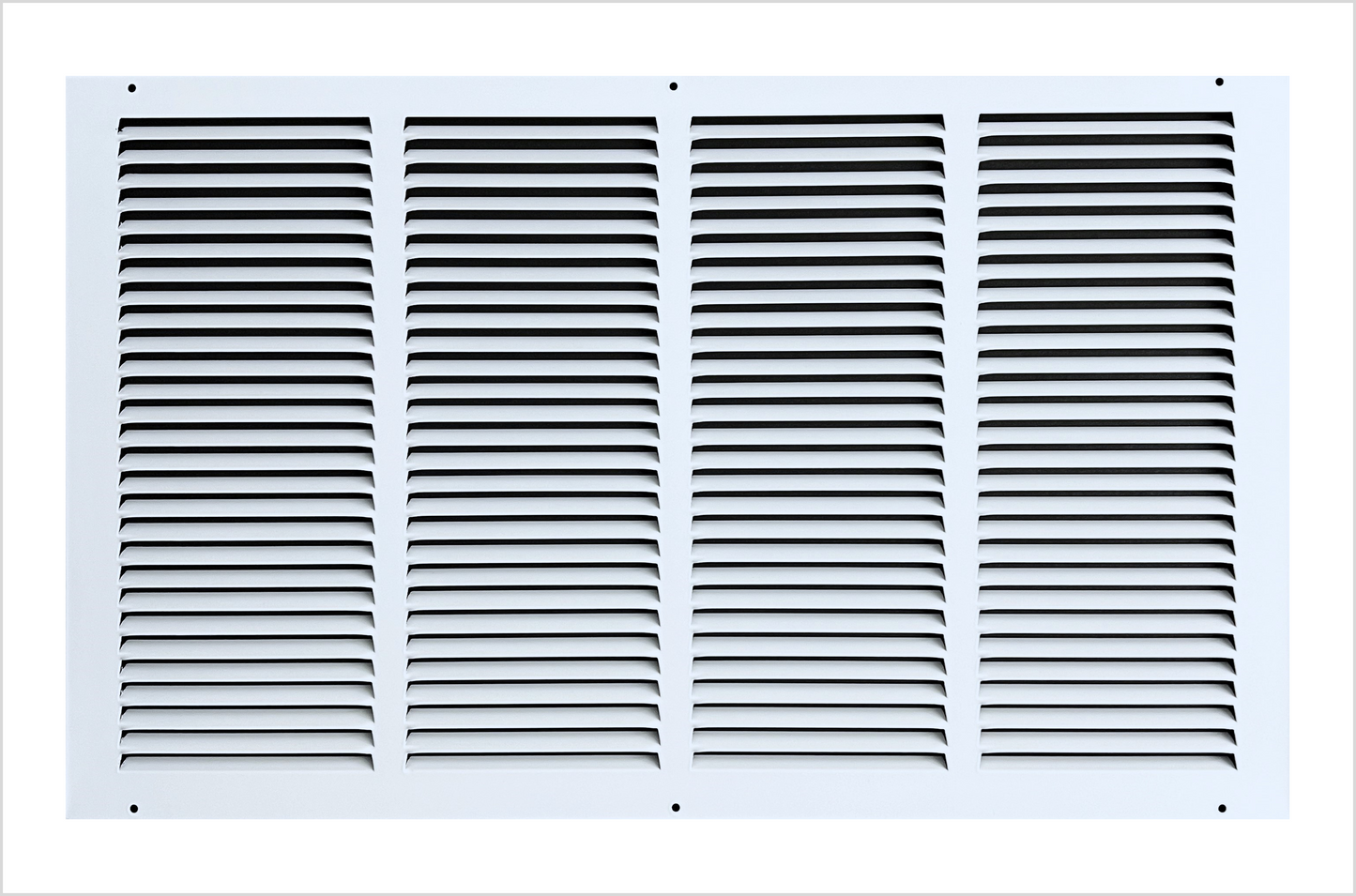Fits 24x14 Duct Opening Stamped Steel Return Air Grille Vent Cover Grille for Sidewall and Ceiling in White Surface Dimensions: 25.75"W X 15.75"H (24" W x 14" H Duct Opening)