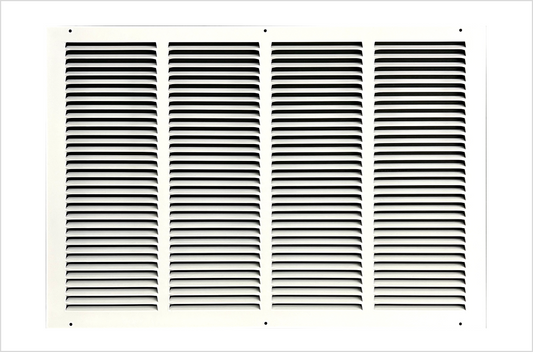24"x16" Stamped Face Steel Return Grille Vent Cover White Powder Coating Without Frame Outside Dimension 25.75"x17.75"