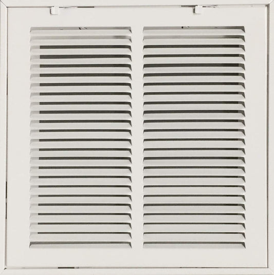 12"x12" Stamped Face Steel Filter Return Grille Vent Cover White Powdered Coating with Frame Outside Dimension 14.6"x14.6"
