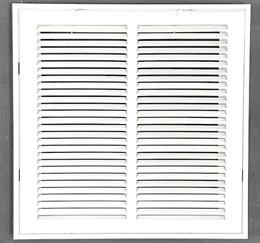 14"w x 14"h (Duct opening size) steel filter return grille with removable door for 1-inch filter replacement - Overall dimensions: 16.6"w X 16.6"h