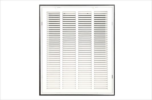 16" wx20 h Stamped face Steel Filter Return Grille White Powder Coating with Frame Overall Outside Dimension 18.6"x22.6"