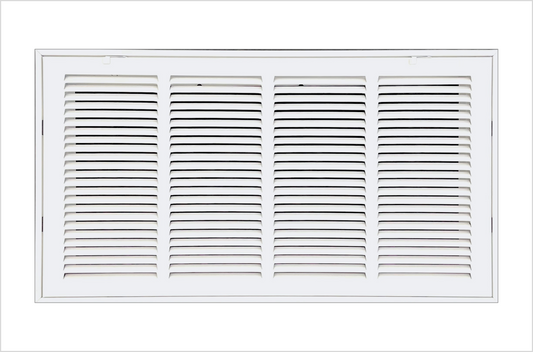 24"x12" Stamped Face Steel Filter Return Grille Vent Cover White Poweder Coating with Frame Outside Dimension 26.6"x14.6"