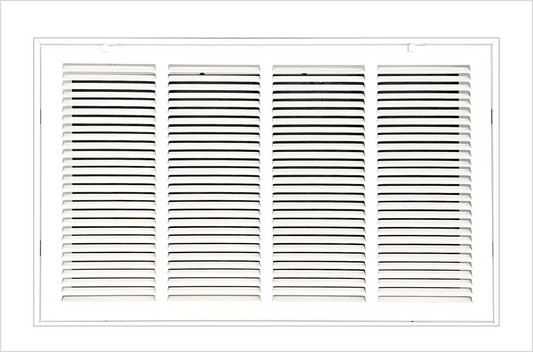 24"x14" Stamped Face Steel Filter Return Grille Vent Cover White Powder Coating with Frame Outside Dimension 26.6"x16.6"