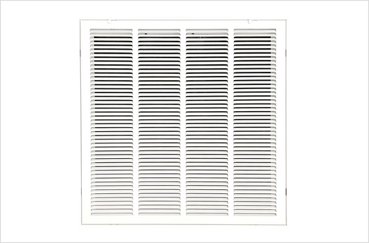 24" W x24 H Stamped face Steel Filter Return Grille White Powder Coating with Frame Overall Outside Dimension 26.6"x26.6"