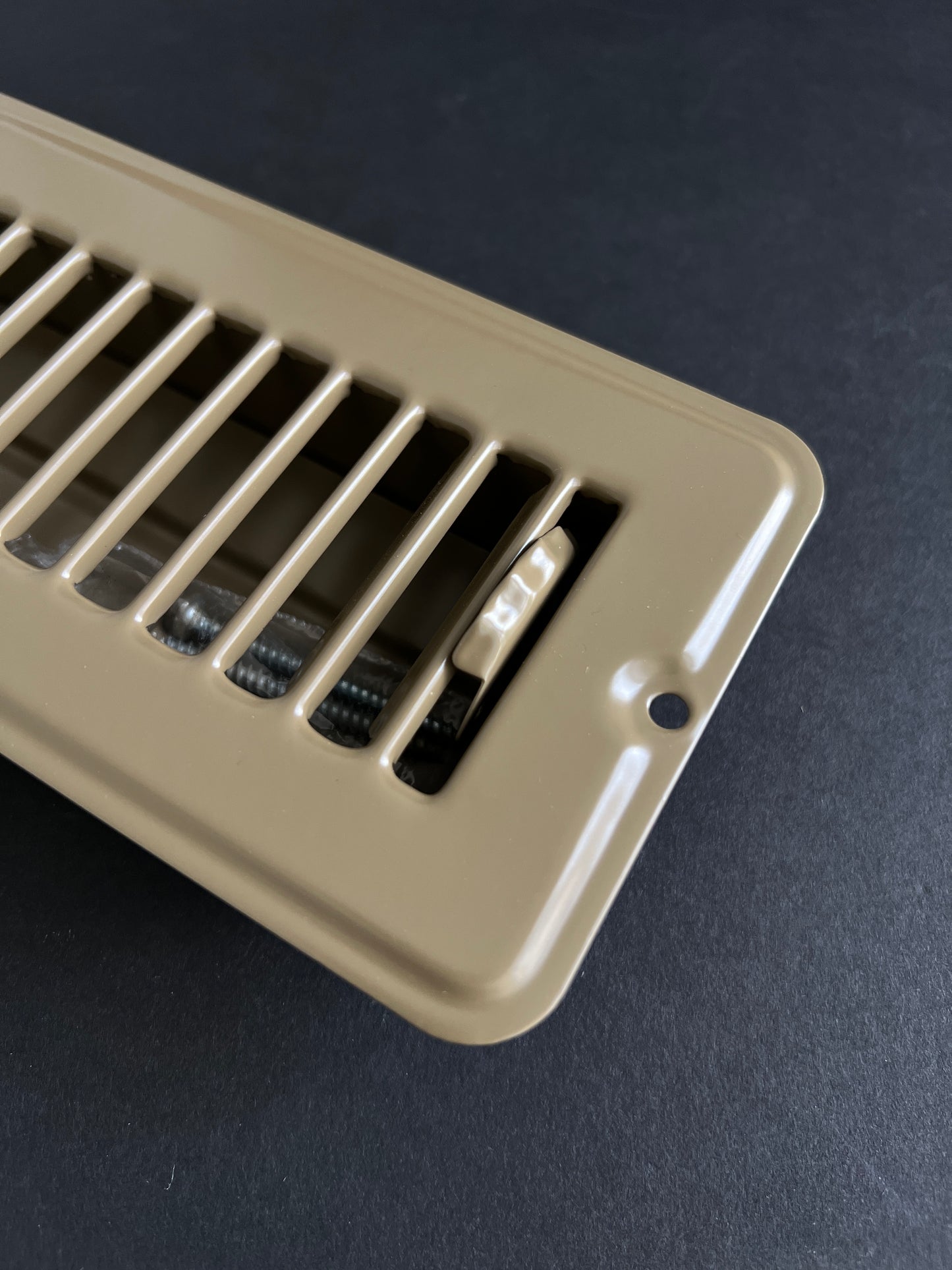 RV and Home Brown Stamped Steel Floor Diffuser/Register with Damper 10" X 2" (Duct Opening Size)