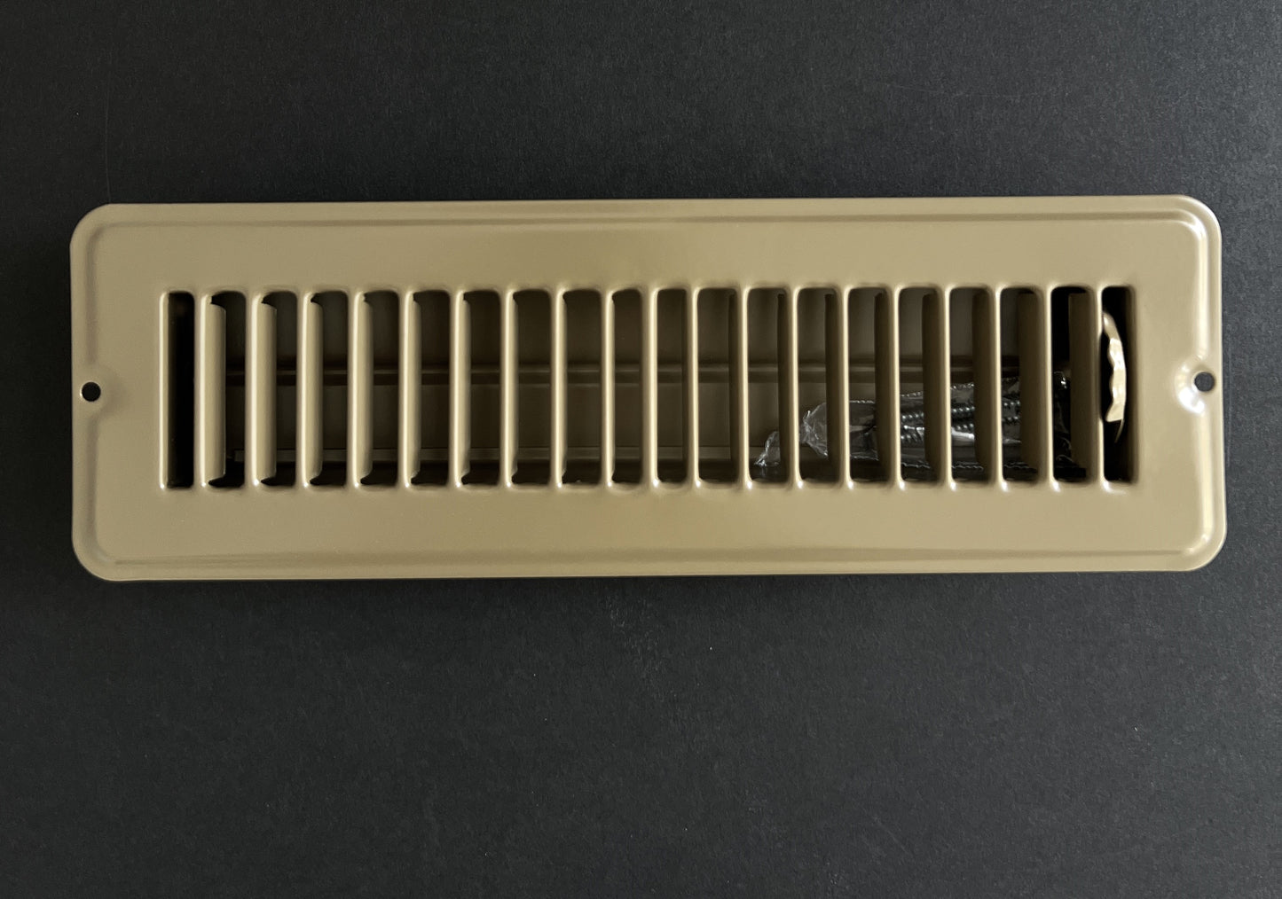 RV and Home Brown Stamped Steel Floor Diffuser/Register with Damper 10" X 2" (Duct Opening Size)